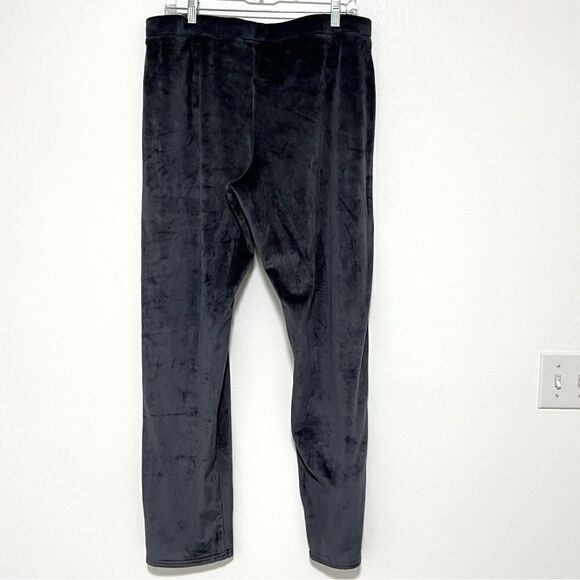 Natori Navy Velour Solid Pants L Lounge Casual Pockets Elastic Waist - Picture 7 of 10